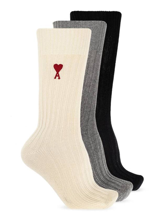 Heart Logo 3 Pack Socks - AMI - BALAAN 2