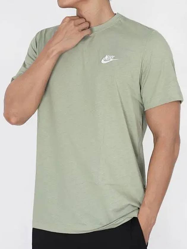 NSW Club French Terry Short Sleeve T-Shirt Green - NIKE - BALAAN 2