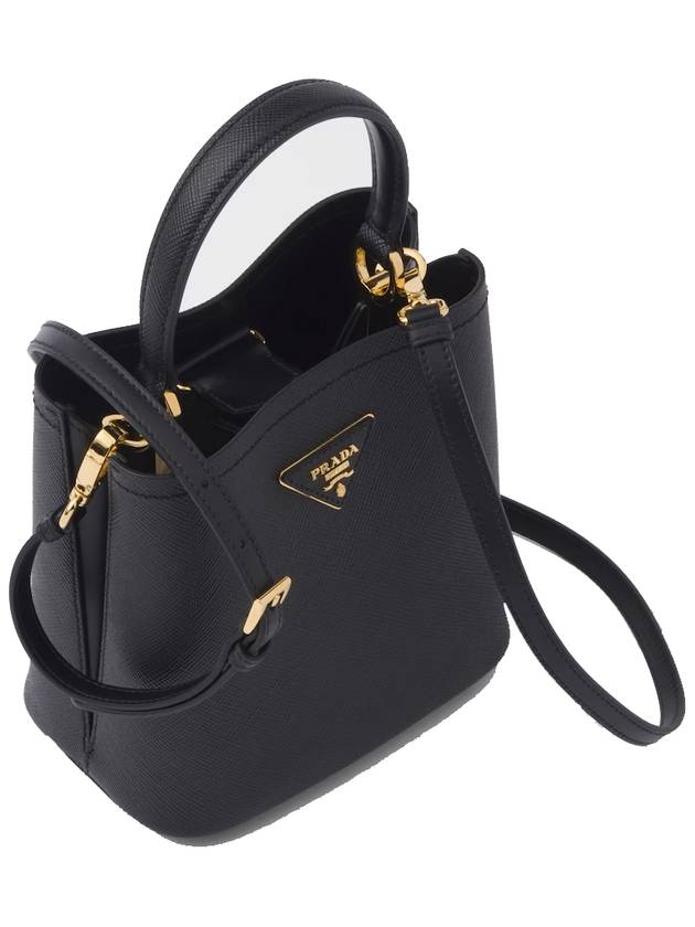 Small Saffiano Leather Tote Bag Black - PRADA - BALAAN 4