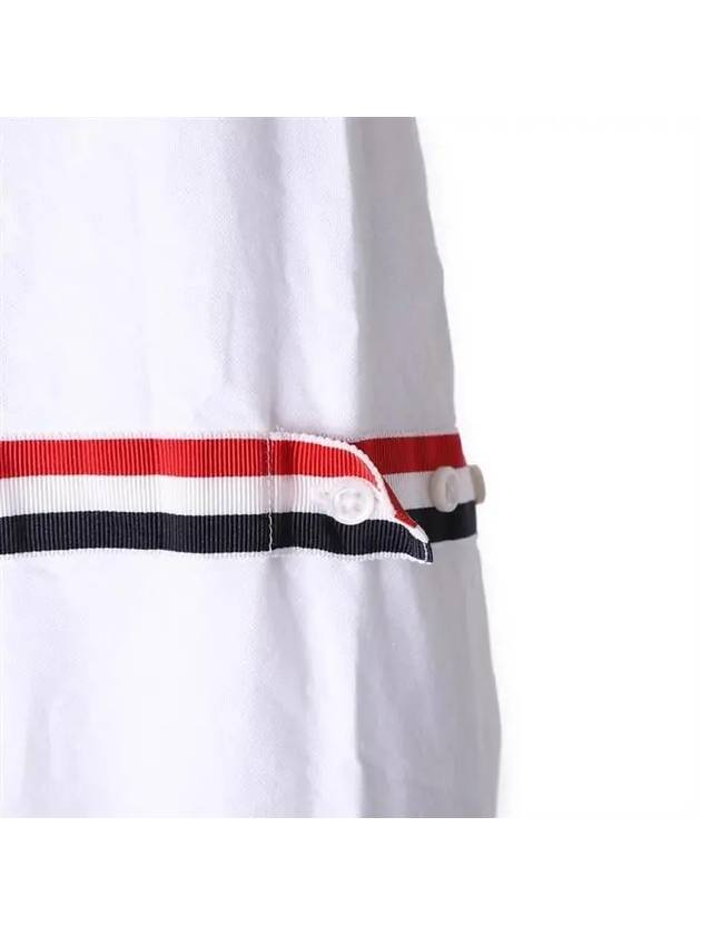 Oxford Striped Grosgrain Armband Classic Long Sleeve Shirt White - THOM BROWNE - BALAAN 6