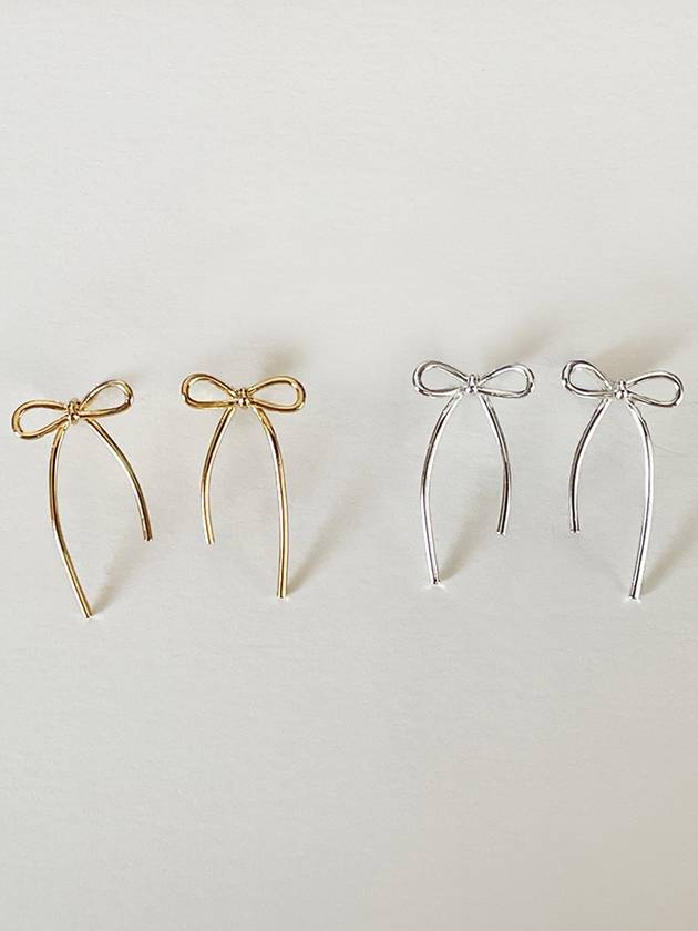 Women's Bow Drop Earrings Silver - ELYONA - BALAAN 4