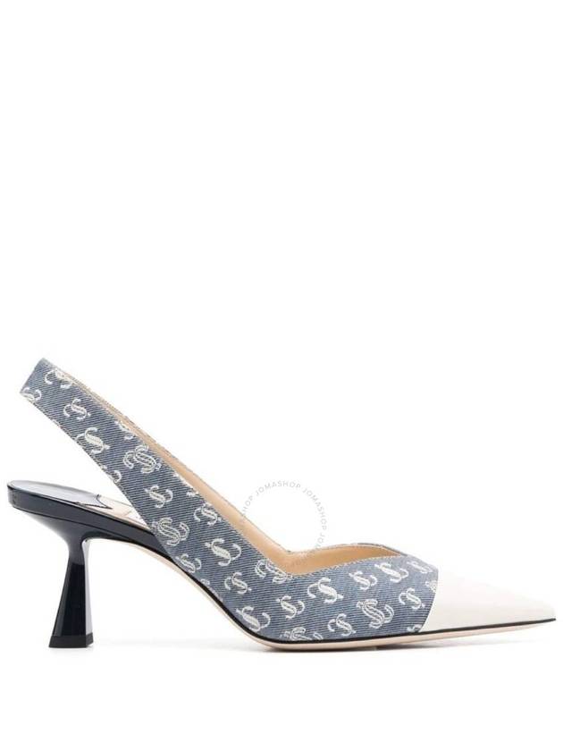 Jimmy Choo Liya 65 Denim Slingback Pointed Toe Pumps Brand Size 37.5 US Size 7.5 - JIMMY CHOO - BALAAN 1