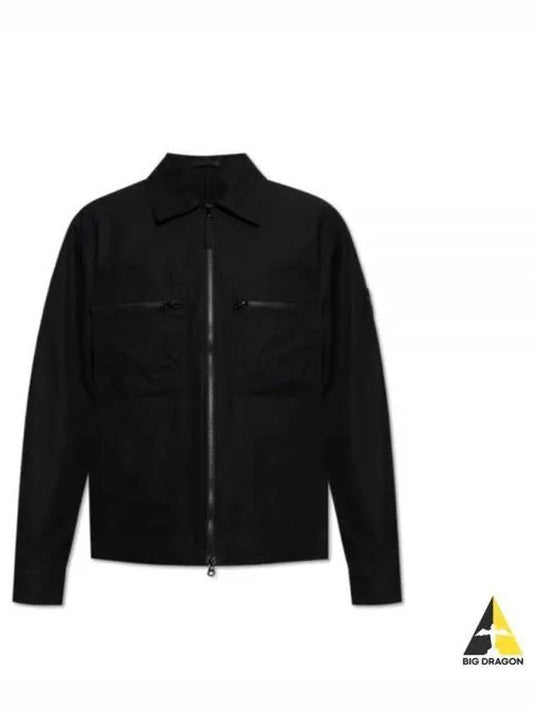 Cotton Canvas Zip-up Jacket Black - STONE ISLAND - BALAAN 2