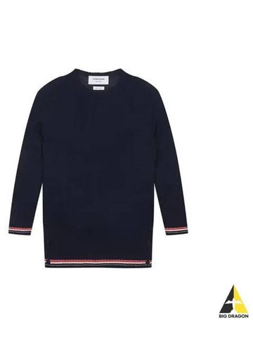 Women s RWB Stripe Trimming Knit Navy Light Gray FKA387A Y2016 - THOM BROWNE - BALAAN 1