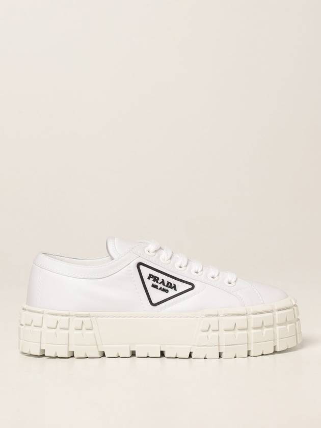 Double Wheel Re-Nylon Gabardine Low-Top Sneakers White - PRADA - BALAAN 2