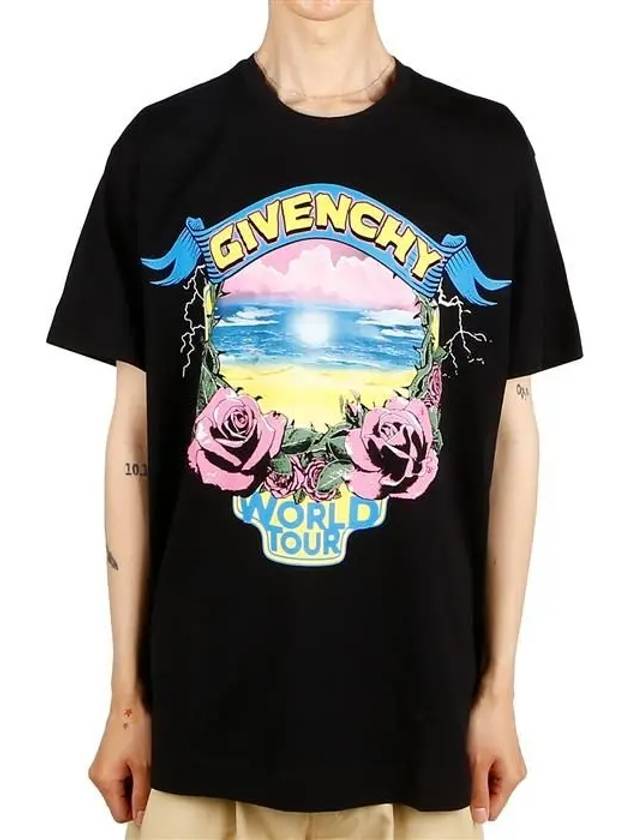 World Tour Cotton Oversized Short Sleeved T-Shirt Black - GIVENCHY - BALAAN 2