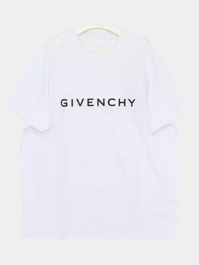 Logo Oversized Fit Cotton Short Sleeve T-Shirt White - GIVENCHY - BALAAN 2