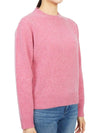 Embroidered Logo Crew Neck Wool Knit Top Pink - SPORTY & RICH - BALAAN 4