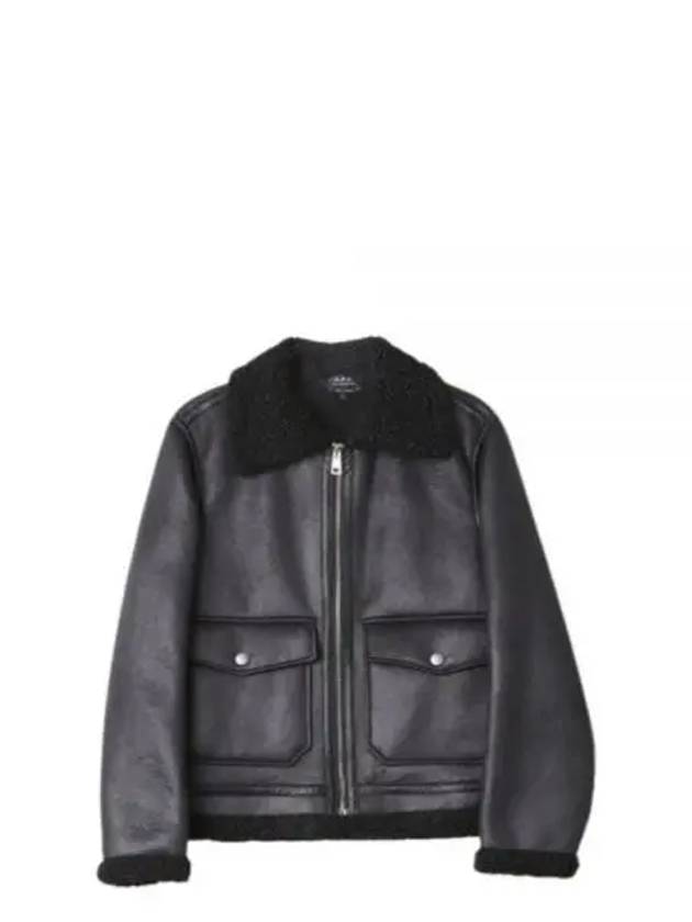 Tommy Shearing Trimming Leather Jacket Black - A.P.C. - BALAAN 2