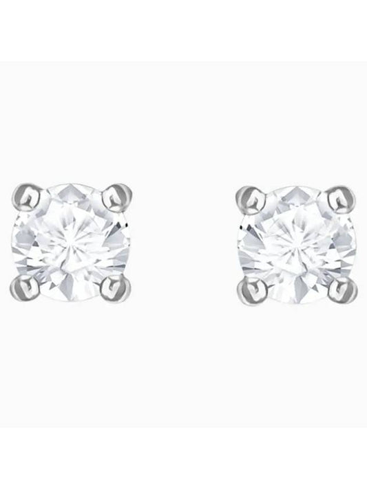 Stilla Attract Round Cut Stud Earrings Silver - SWAROVSKI - BALAAN 1