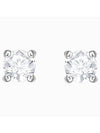 Stilla Attract Round Cut Stud Earrings Silver - SWAROVSKI - BALAAN 1