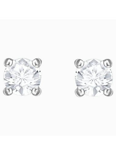 Stilla Attract Round Cut Stud Earrings Silver - SWAROVSKI - BALAAN 1