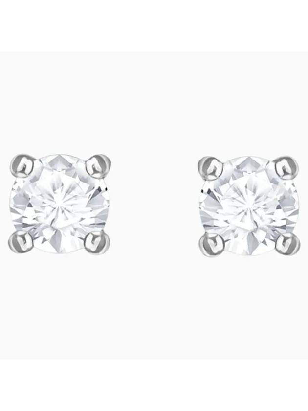 Stilla Attract Round Cut Stud Earrings Silver - SWAROVSKI - BALAAN 1