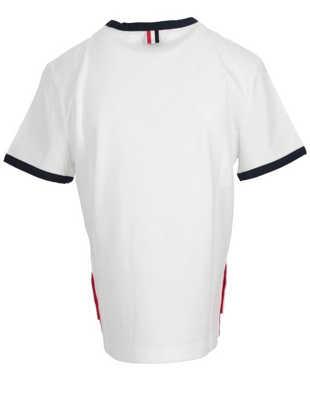 Asymmetric Hem Short Sleeve T-Shirt White - THOM BROWNE - BALAAN 5