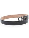 Men's Adjustable Gancini Leather Belt Black - SALVATORE FERRAGAMO - BALAAN 4