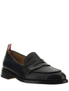 Men's Vitello Flexible Leather Sole Soft Penny Loafer Black - THOM BROWNE - BALAAN 4