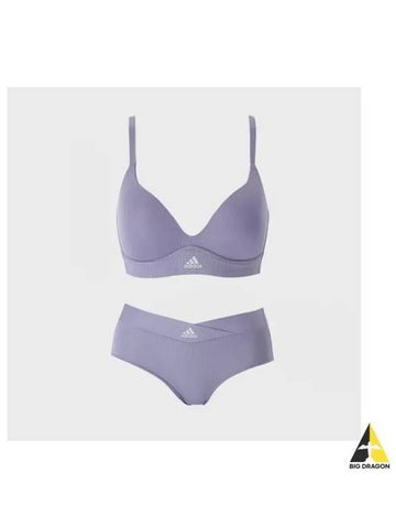 adidas UNDERWEAR No Wire Wide Wing Full Cup Bra Panty Set BU - ADIDAS - BALAAN 1