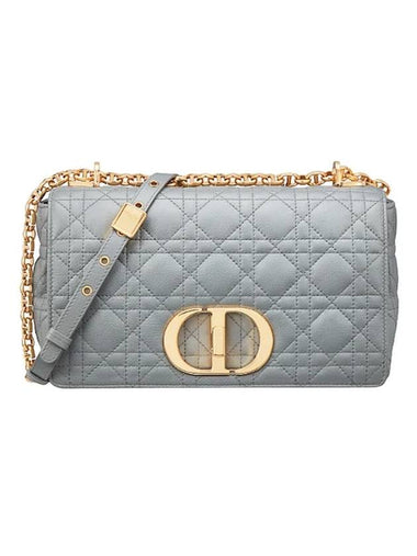 Women's Caro Supple Cannage Calfskin Medium Cross Bag Grey - DIOR - BALAAN 1