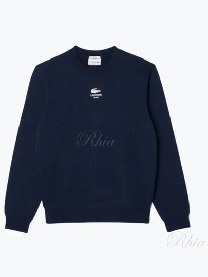 Unbrush Fleece Sweatshirt Navy Blue - LACOSTE - BALAAN 2