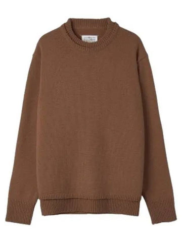 Backstitch Elbow Patch Knit Camel - MAISON MARGIELA - BALAAN 1