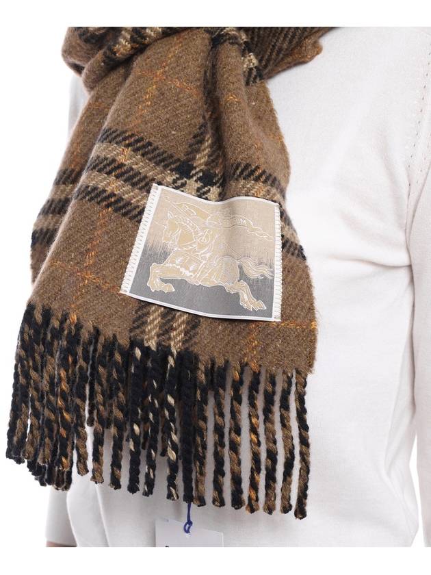 Check Reversible Wool Cashmere Scarf Brown - BURBERRY - BALAAN 7