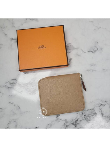 Silkin Compact Zipper Half Wallet Card Coin Purse Apsong Difference Color H083774CKAA - HERMES - BALAAN 1