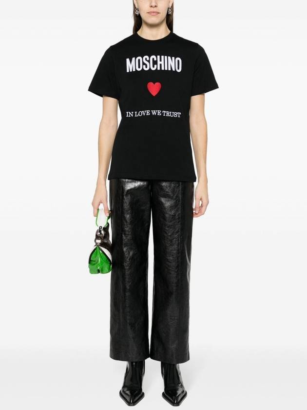 Short Sleeve T-Shirt J070305412555 Black - MOSCHINO - BALAAN 3