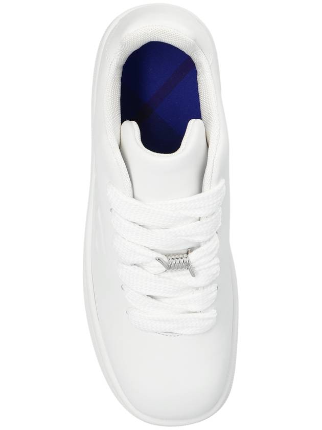 Debossed Logo Leather Low Top Sneakers White - BURBERRY - BALAAN 7