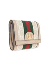 GG Web Stripe Open Fold Half Wallet Beige - GUCCI - BALAAN 4