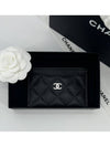 Classic Card Holder Grained Calfskin Silver Black - CHANEL - BALAAN 3