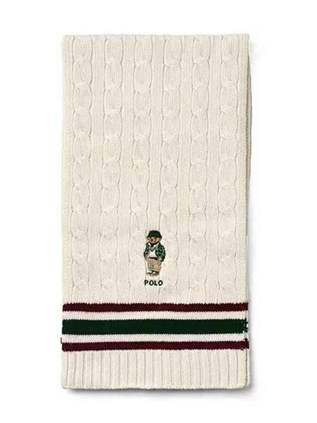 Bear Cable Knit Cricket Muffler Cream - POLO RALPH LAUREN - BALAAN 6