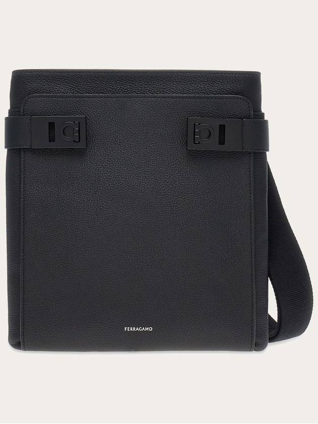 Logo Print Shoulder Messenger Bag Black - SALVATORE FERRAGAMO - BALAAN 2