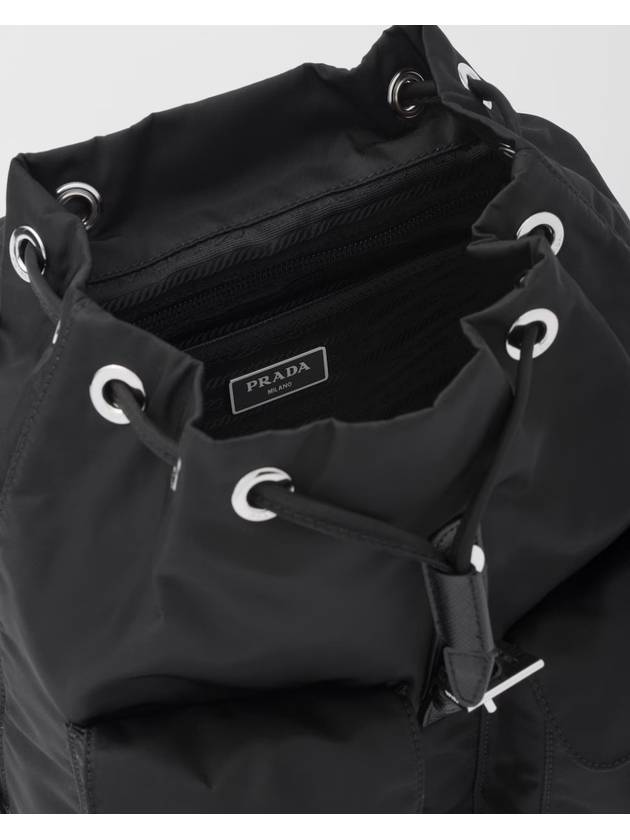 Triangle Logo Re Nylon Small Backpack Black - PRADA - BALAAN 7