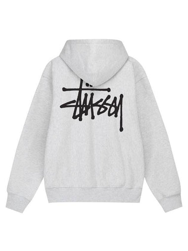 Logo Print Basic Hoodie Ash Heather - STUSSY - BALAAN 1