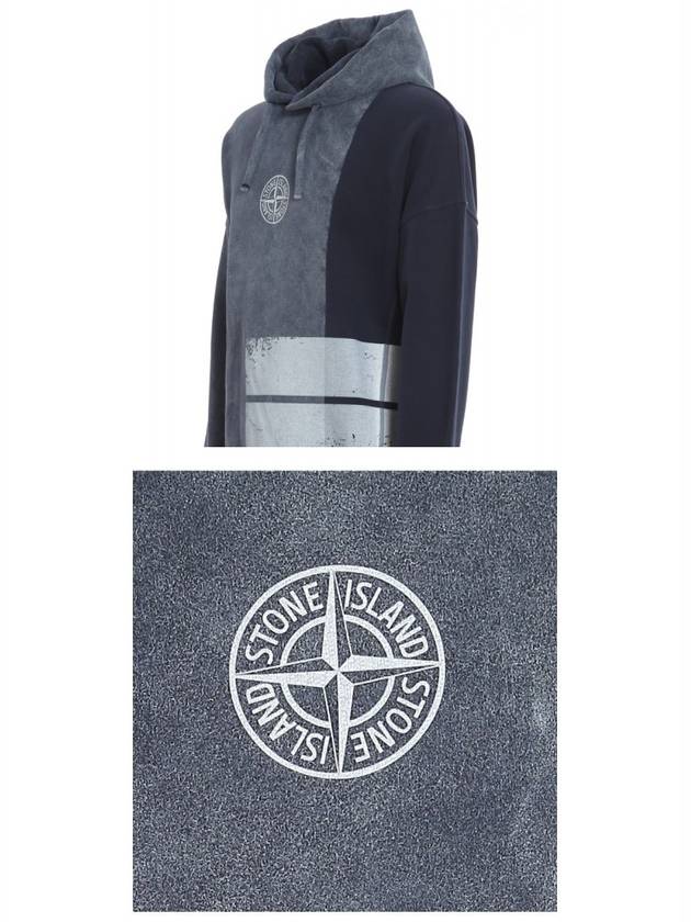 Logo Print Felpa Hoodie Black - STONE ISLAND - BALAAN 6