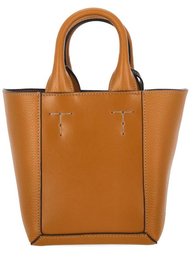 Double Up Leather Tote Bag Orange - TOD'S - BALAAN 4