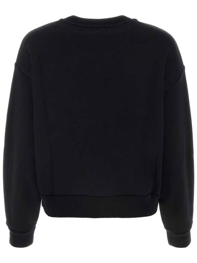 Cutout Detail Round Neck Sweatshirt Black - ALEXANDER MCQUEEN - BALAAN 3