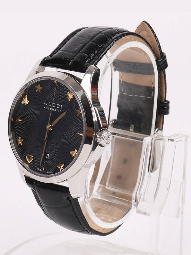 Bee Black Edition Automatic Leather Men s Watch 126 4 - GUCCI - BALAAN 2