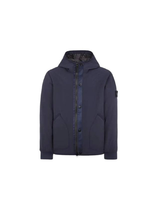 Soft Shell-R E.Dye Pure Insulation Technology Recycled Polyester Primaloft Hooded Jacket Navy - STONE ISLAND - BALAAN 2