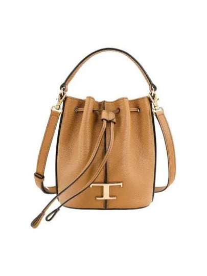 T Timeless Leather Micro Logo Bucket Bag Camel - TOD'S - BALAAN 2