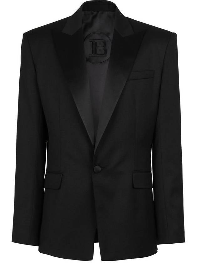 Men's Wool Tailored Jacket Black - BALMAIN - BALAAN.