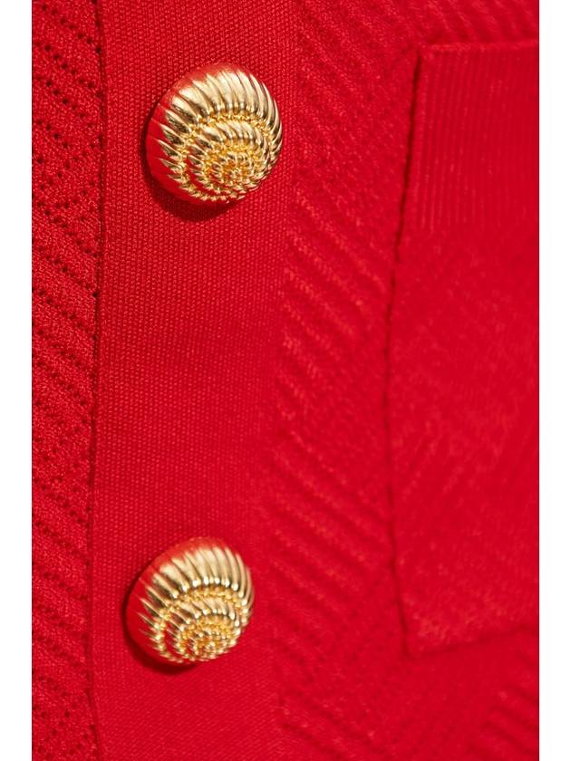 Balmain Skirt With Decorative Buttons, Women's, Red - BALMAIN - BALAAN 5