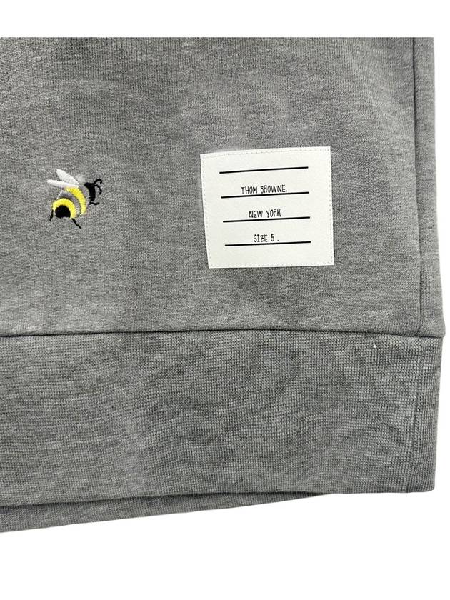 Embroidered Crew Neck Cotton Sweatshirt Grey - THOM BROWNE - BALAAN 5