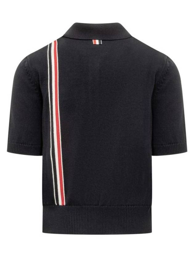 RWB Stripe Polo Shirt Blue - THOM BROWNE - BALAAN 3