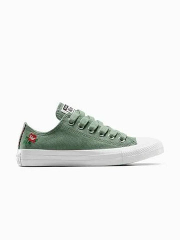 Chuck Taylor All Star Rose Cross Stitch Low Top Sneakers Foothill Green - CONVERSE - BALAAN 1