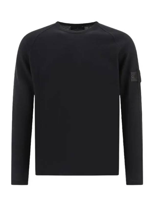 Shadow Project Crewneck Light Cotton Knit Top Black - STONE ISLAND - BALAAN 4