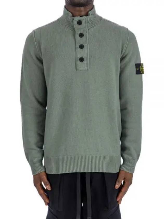 Wappen Patch Button Knit Top Grey - STONE ISLAND - BALAAN 2