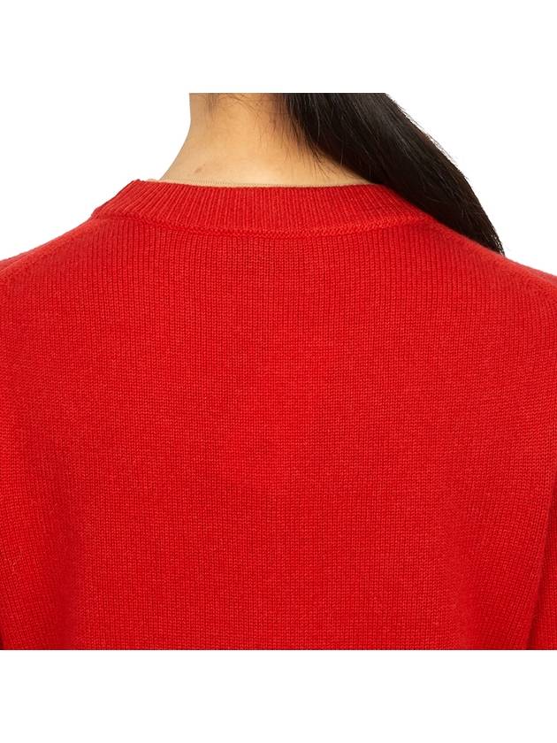 Double Layer Cashmere Crewneck Knit Top Red - TORY BURCH - BALAAN 8