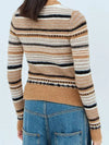 Striped Soft Wool Knit Cardigan Brown - GANNI - BALAAN 4