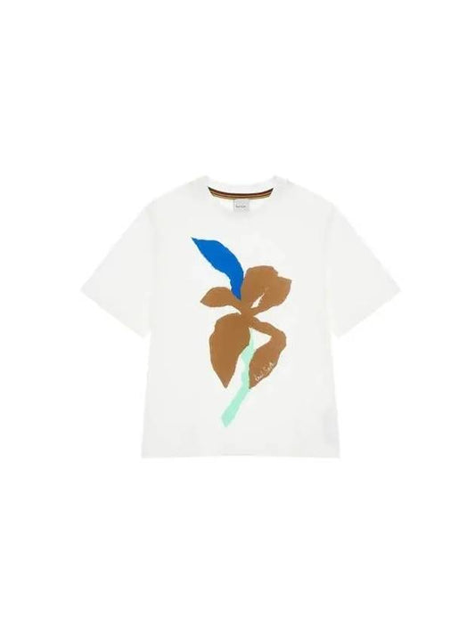 Women s Flower Graphic Crew Neck T Shirt White 271464 - PAUL SMITH - BALAAN 1